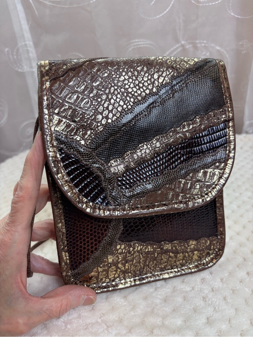 VTG Carlos Falchi Leather Patchwork Crossbody Bag